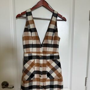 Wool checkered mini dress